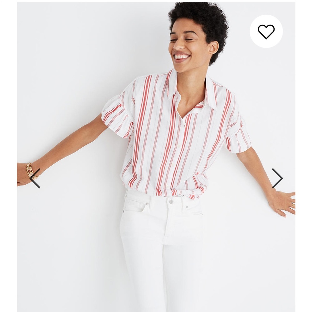 Madewell central ruffle-sleeve shirt